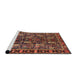 Sideview of Machine Washable Traditional Vermilion Red Rug, wshtr3880