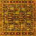 Square Machine Washable Persian Yellow Traditional Rug, wshtr3880yw