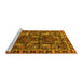 Sideview of Machine Washable Persian Yellow Traditional Rug, wshtr3880yw