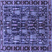 Square Persian Blue Traditional Rug, tr3880blu