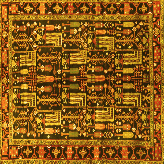 Square Persian Yellow Traditional Rug, tr3880yw