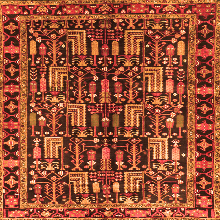 Serging Thickness of Persian Orange Traditional Rug, tr3880org
