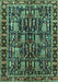 Machine Washable Persian Turquoise Traditional Area Rugs, wshtr3880turq