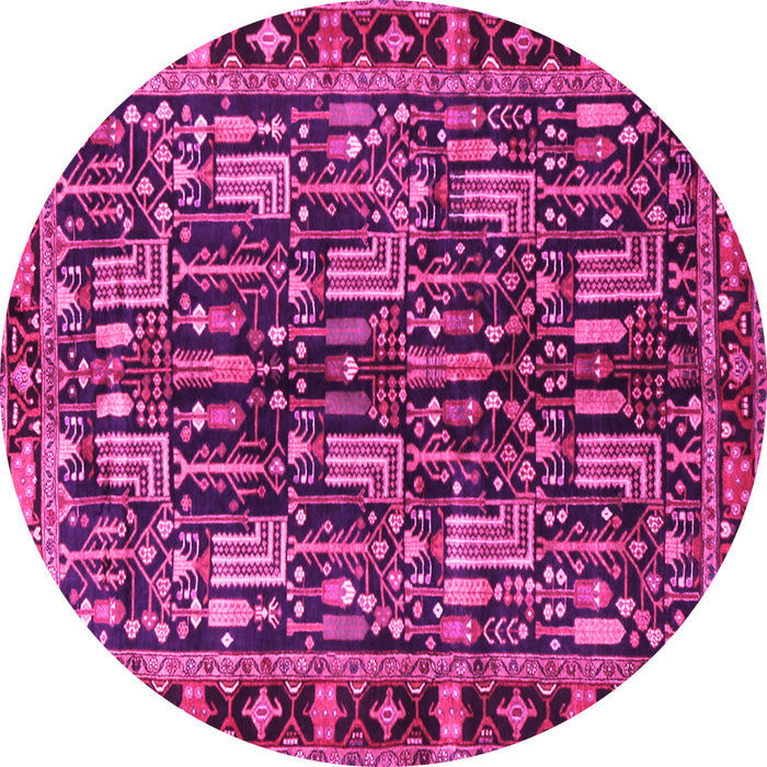 Round Persian Pink Traditional Rug, tr3880pnk