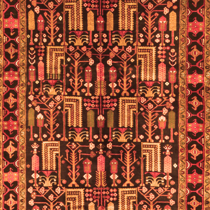 Serging Thickness of Machine Washable Persian Orange Traditional Area Rugs, wshtr3880org