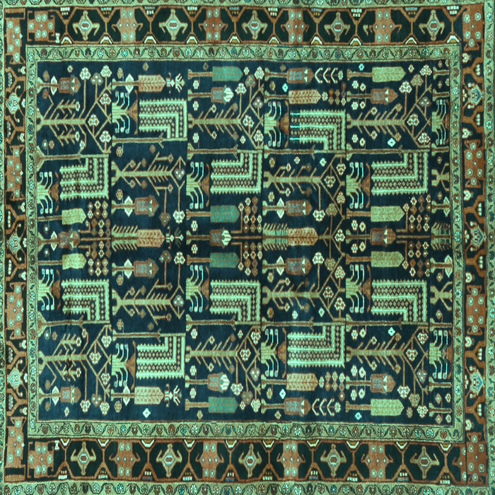 Square Persian Turquoise Traditional Rug, tr3880turq