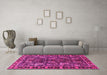 Machine Washable Persian Pink Traditional Rug in a Living Room, wshtr3880pnk