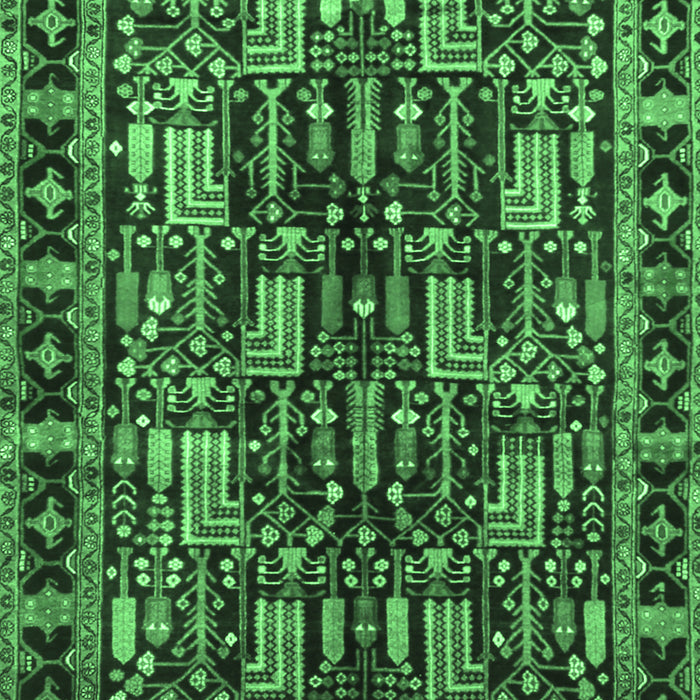 Machine Washable Persian Emerald Green Traditional Area Rugs, wshtr3880emgrn
