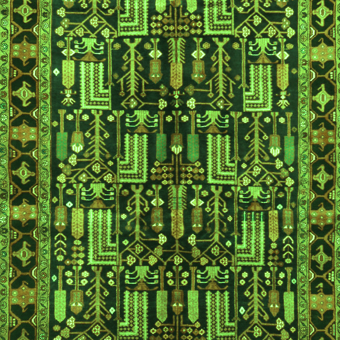 Serging Thickness of Machine Washable Persian Green Traditional Area Rugs, wshtr3880grn