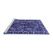 Sideview of Machine Washable Persian Blue Traditional Rug, wshtr3880blu