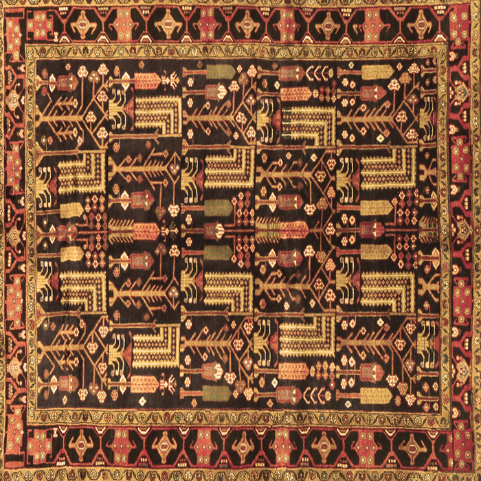Square Persian Brown Traditional Rug, tr3880brn