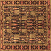 Square Persian Brown Traditional Rug, tr3880brn