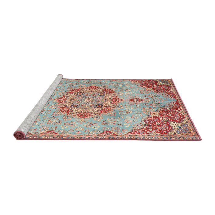 Sideview of Machine Washable Traditional Cherry Red Rug, wshtr3881