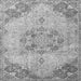 Round Machine Washable Persian Gray Traditional Rug, wshtr3881gry