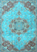 Machine Washable Persian Light Blue Traditional Rug, wshtr3881lblu