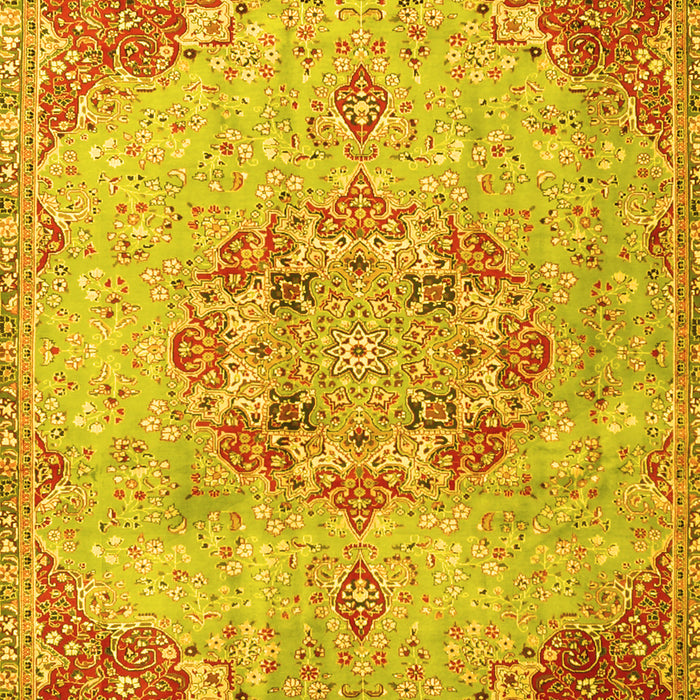 Machine Washable Persian Yellow Traditional Rug, wshtr3881yw