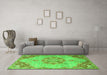 Machine Washable Persian Green Traditional Area Rugs in a Living Room,, wshtr3881grn