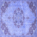 Square Persian Blue Traditional Rug, tr3881blu