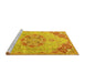 Sideview of Machine Washable Persian Yellow Traditional Rug, wshtr3881yw