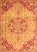 Serging Thickness of Machine Washable Persian Orange Traditional Area Rugs, wshtr3881org