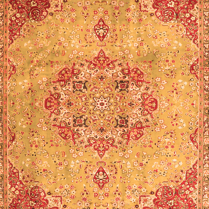 Serging Thickness of Machine Washable Persian Orange Traditional Area Rugs, wshtr3881org