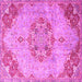 Square Persian Pink Traditional Rug, tr3881pnk