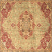 Square Persian Brown Traditional Rug, tr3881brn