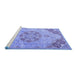 Sideview of Machine Washable Persian Blue Traditional Rug, wshtr3881blu