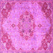 Square Machine Washable Persian Pink Traditional Rug, wshtr3881pnk