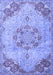 Machine Washable Persian Blue Traditional Rug, wshtr3881blu