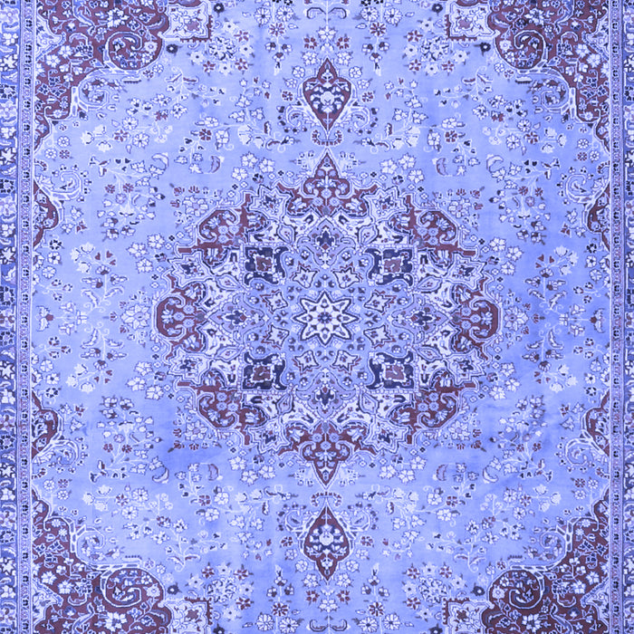 Machine Washable Persian Blue Traditional Rug, wshtr3881blu
