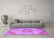 Machine Washable Persian Purple Traditional Area Rugs in a Living Room, wshtr3881pur