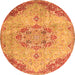 Square Persian Orange Traditional Rug, tr3881org