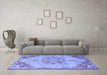 Machine Washable Persian Blue Traditional Rug in a Living Room, wshtr3881blu