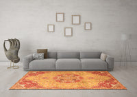 Machine Washable Persian Orange Traditional Rug, wshtr3881org