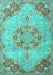 Machine Washable Persian Turquoise Traditional Area Rugs, wshtr3881turq