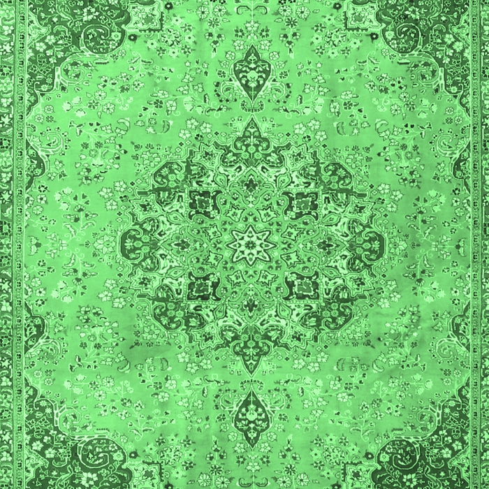 Machine Washable Persian Emerald Green Traditional Area Rugs, wshtr3881emgrn