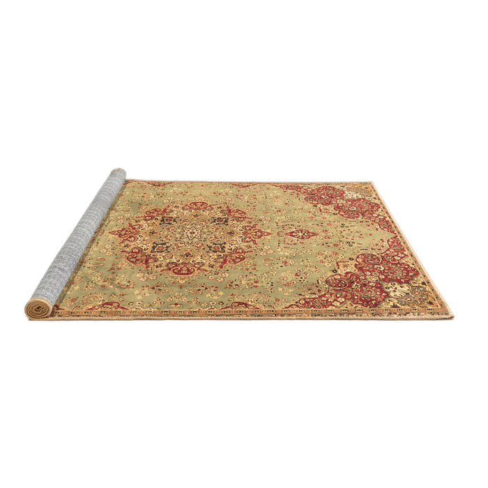Sideview of Machine Washable Persian Brown Traditional Rug, wshtr3881brn