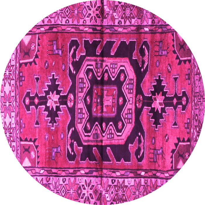 Round Persian Pink Traditional Rug, tr3882pnk
