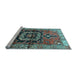 Sideview of Machine Washable Persian Light Blue Traditional Rug, wshtr3882lblu