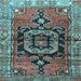 Square Machine Washable Persian Light Blue Traditional Rug, wshtr3882lblu