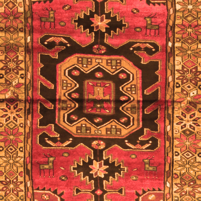 Serging Thickness of Machine Washable Persian Orange Traditional Area Rugs, wshtr3882org
