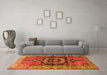 Machine Washable Persian Orange Traditional Area Rugs in a Living Room, wshtr3882org