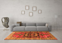 Machine Washable Persian Orange Traditional Rug, wshtr3882org