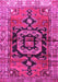 Machine Washable Persian Pink Traditional Rug, wshtr3882pnk