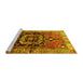 Sideview of Machine Washable Persian Yellow Traditional Rug, wshtr3882yw