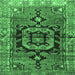 Square Persian Emerald Green Traditional Rug, tr3882emgrn