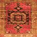 Serging Thickness of Persian Orange Traditional Rug, tr3882org