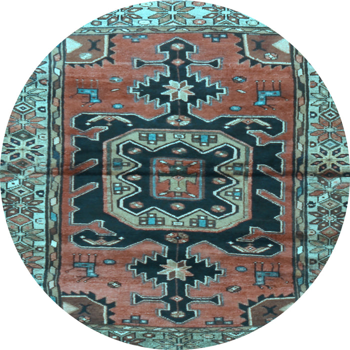 Round Persian Light Blue Traditional Rug, tr3882lblu