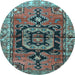 Round Persian Light Blue Traditional Rug, tr3882lblu